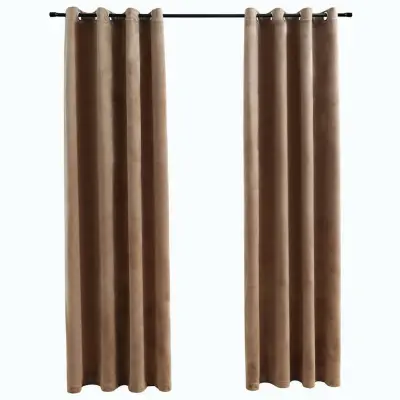 vidaXL Zatemnitvene zavese z obročki 2 kosa žamet bež 140x245 cm