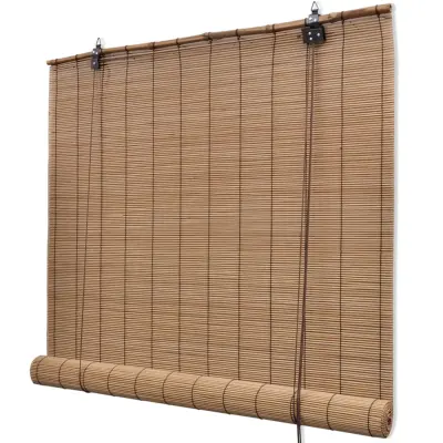 vidaXL Rolo senčilo iz bambusa 140x220 cm rjave barve