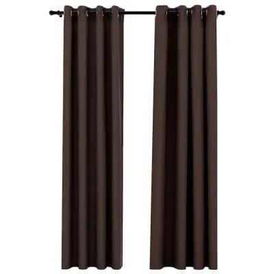 vidaXL Zatemnitvene zavese z obročki 2 kosa taupe 140x245 cm