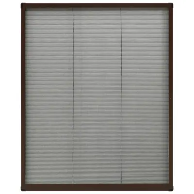 vidaXL Plise komarnik za okna aluminij rjav 80x100 cm