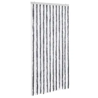 vidaXL Zavesa proti mrčesu iz šenilje 100x220 cm siva in bela