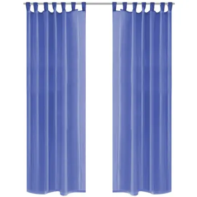 vidaXL Prosojne zavese 2 kosa 140x225 cm kraljevsko modre barve