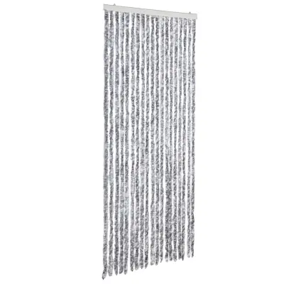 vidaXL Zavesa proti mrčesu iz šenilje 56x185 cm bela in siva