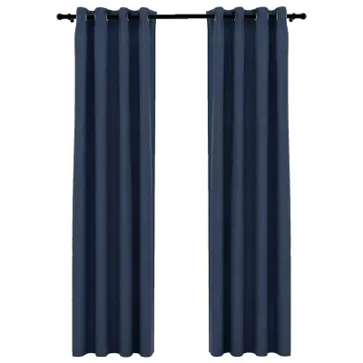 vidaXL Zatemnitvene zavese z obročki 2 kosa modre 140x245 cm