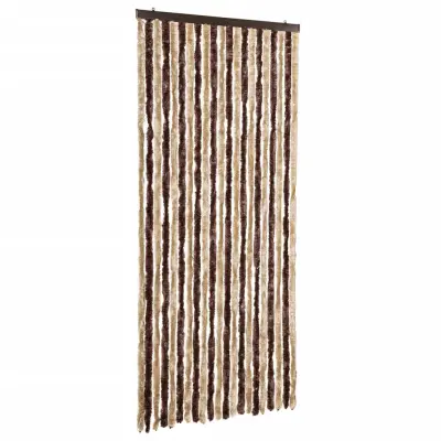 vidaXL Zavesa proti mrčesu iz šenilje 90x220 cm bež in svetlo rjava