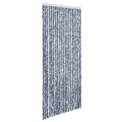 vidaXL Zavesa proti mrčesu modra in bela 90x200 cm šenilja
