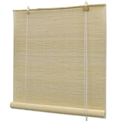 vidaXL Rolo senčilo iz bambusa 100x220 cm naravne barve