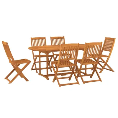 vidaXL Vrtna jedilna garnitura 7-delna 180x90x75 cm trden akacijev les