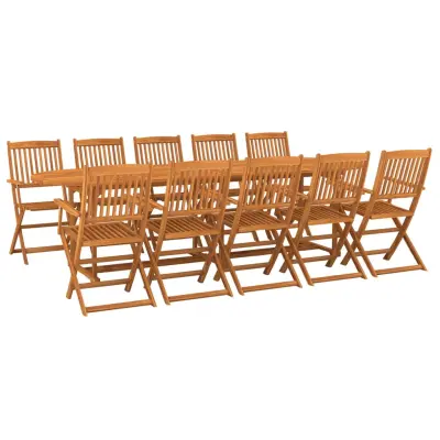vidaXL Vrtna jedilna garnitura 11-delna 280x90x75cm trden akacijev les