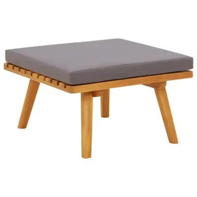 vidaXL Vrtni stolček za noge z blazino 60x60x29 cm trden akacijev les
