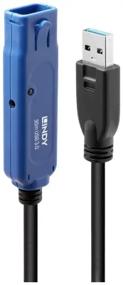 LINDY USB kabel USB 3.2 gen. 1 (USB 3.0) USB-A vtič\, USB-A vtičnica 30.00 m črna\, modra  43362