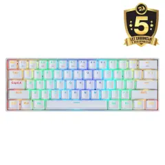 REDRAGON Draconis K530RGB Pro BT/WIRED mehanska tipkovnica bela z rdečimi switchi