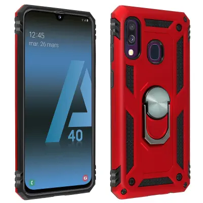 Torbica, odporna na udarce, s kovinskim držalom za obrocke - rdeca str. Samsung Galaxy A40