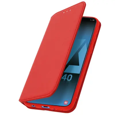 Folio Cover Držalo za kartice in stojalo za video - rdeca str. Samsung Galaxy A40