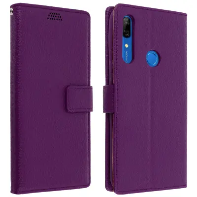 Folio etui, držalo za kartice in video, zrnat ucinek - vijolicna str. Huawei P Smart Z in Y9 Prime 2019 ter Honor 9X
