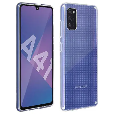 Zašcitni paket za Samsung Galaxy A41: ovitek iz kaljenega stekla iz silikonskega gela - crn