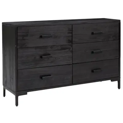 vidaXL Komoda črna 110x35x70 cm trdna borovina