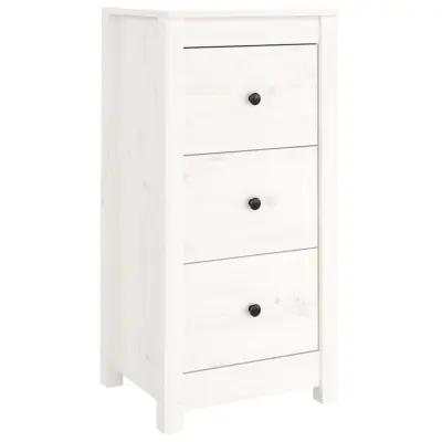 vidaXL Komoda bela 40x35x80 cm trdna borovina