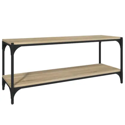 vidaXL TV omarica sonoma hrast 100x33x41 cm inženirski les in jeklo