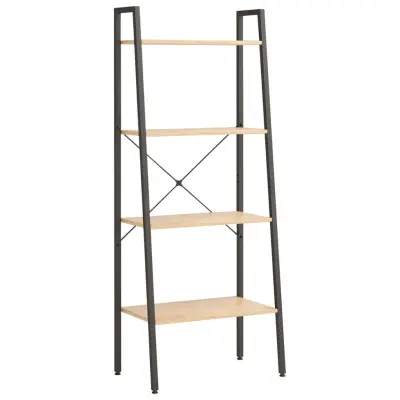 vidaXL 4-nadstropni stoječi regal svetlo rjav in črn 56x35x140 cm