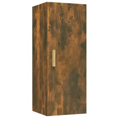 vidaXL Stenska omarica dimljeni hrast 34,5x34x90 cm konstruiran les