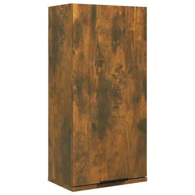 vidaXL Stenska kopalniška omarica dimljeni hrast 32x20x67 cm