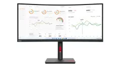 LENOVO ThinkVision T34w-30 34inch VA 21:9 3440x1440 60Hz 3000:1 3M:1 350cd/m2 6ms 1xUSB-C 1xHDMI 2.0 1xDP 1.4 1xRJ45 USB Hub sRGB 3y monitor