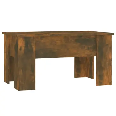 vidaXL Klubska mizica dimljeni hrast 79x49x41 cm inženirski les