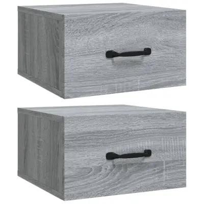 vidaXL Stenska nočna omarica 2 kosa siva sonoma 35x35x20 cm