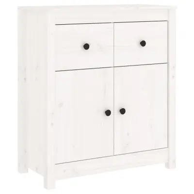 vidaXL Komoda bela 70x35x80 cm trdna borovina