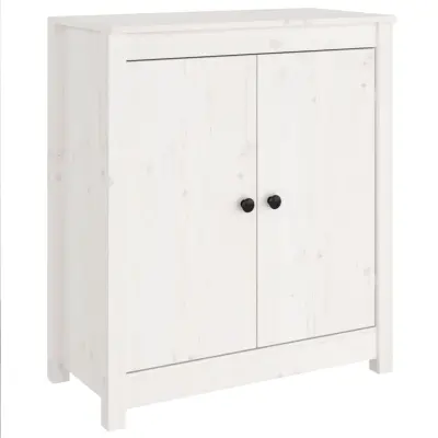vidaXL Komoda bela 70x35x80 cm trdna borovina