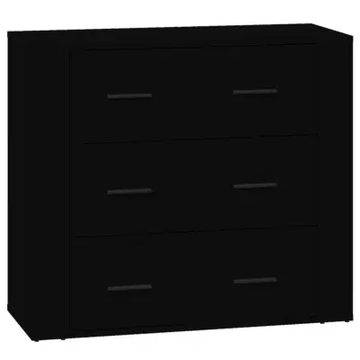 vidaXL Komoda črna 80x33x70 cm inženirski les