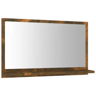 vidaXL Kopalniško ogledalo dimljen hrast 60x10,5x37 cm inženirski les