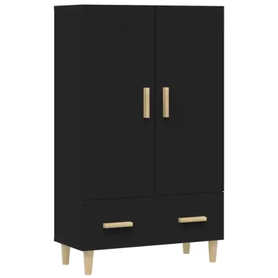 vidaXL Visoka omarica črna 70x31x115 cm inženirski les