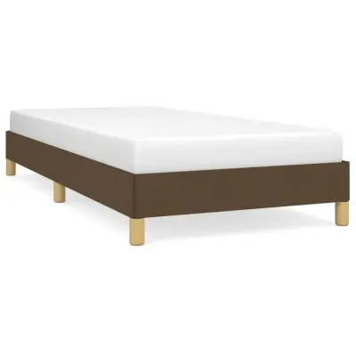 vidaXL Posteljni okvir brez vzmetnice temno rjav 90x200 cm blago