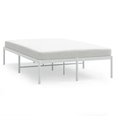 vidaXL Kovinski posteljni okvir bel 120x200 cm