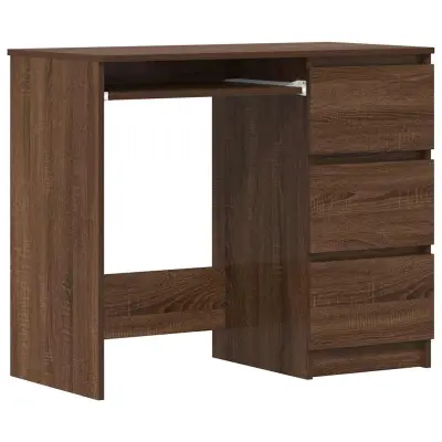 vidaXL Pisalna miza rjavi hrast 90x45x76 cm konstruiran les