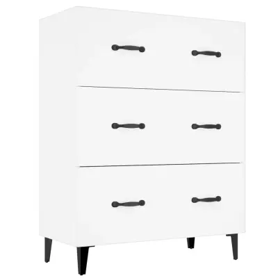 vidaXL Komoda bela 69,5x34x90 cm inženirski les