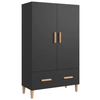 vidaXL Visoka omarica črna 70x31x115 cm inženirski les
