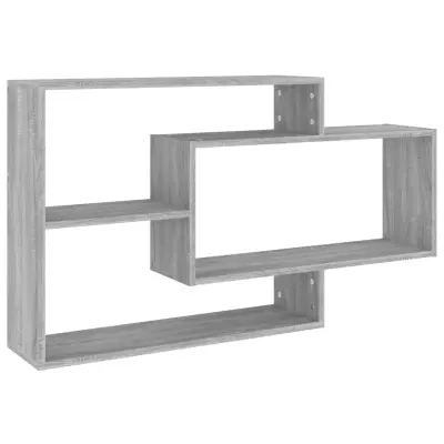 vidaXL Stenska polica siva sonoma 104x20x58,5 cm inženirski les