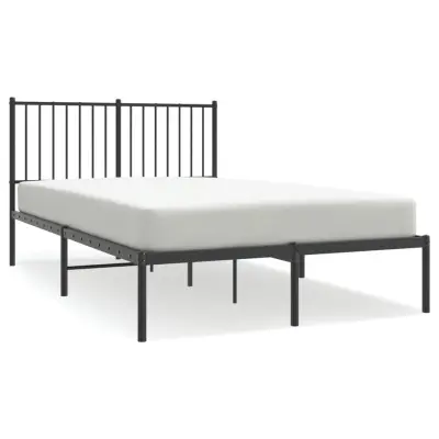 vidaXL Kovinski posteljni okvir z vzglavjem črn 120x190 cm