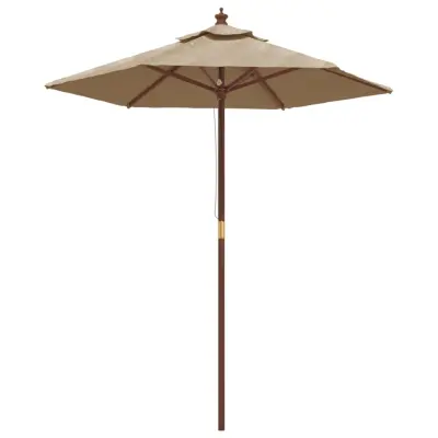vidaXL Vrtni senčnik z lesenim drogom taupe 196x231 cm