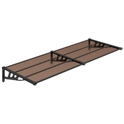 vidaXL Nadstrešek za vrata črn 239x90 cm polikarbonat