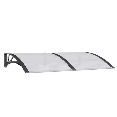 vidaXL Nadstrešek za vrata črn 150x100 cm polikarbonat