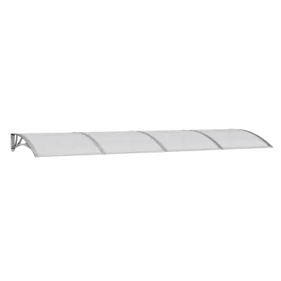vidaXL Nadstrešek za vrata siv 350x100 cm polikarbonat