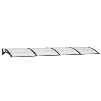 vidaXL Nadstrešek za vrata črn 350x100 cm polikarbonat
