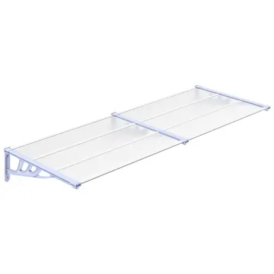 vidaXL Nadstrešek za vrata siv in prozoren 239x90 cm polikarbonat