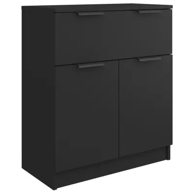vidaXL Komoda črna 60x30x70 cm inženirski les