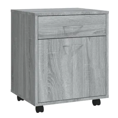vidaXL Omarica na kolesih siva sonoma 45x38x54 cm konstruiran les