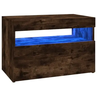 vidaXL TV omarica z LED lučkami dimljeni hrast 60x35x40 cm